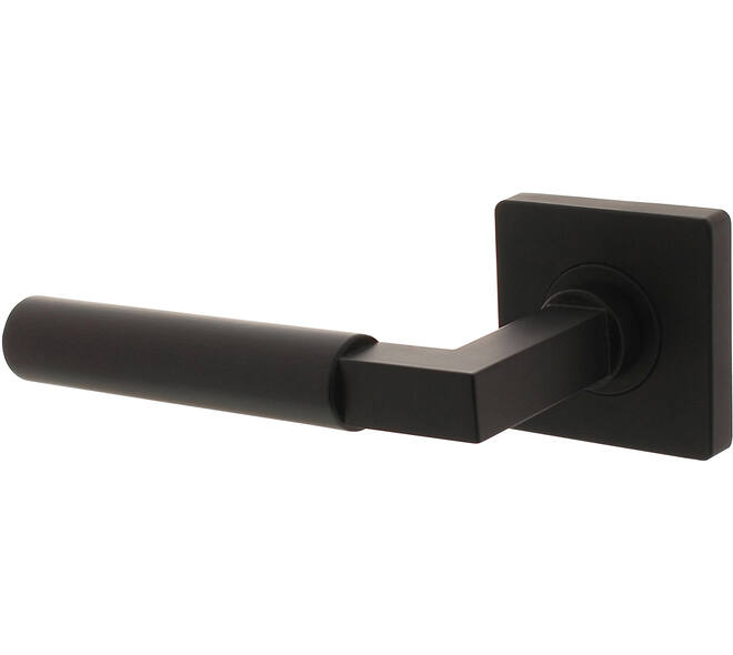Gatdeel links Baustil op rozet verdekt 55x55x10mm met nokken zwart