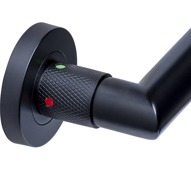 Deurkruk Prolock Sicura ø22mm met blokkeer mechanisme op rozet verdekt ø53x10mm met nokken zwart