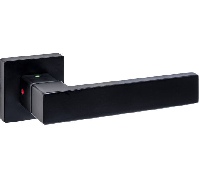 Deurkruk Prolock Cunera met blokkeer mechanisme op rozet verdekt 52x52x10mm met nokken zwart