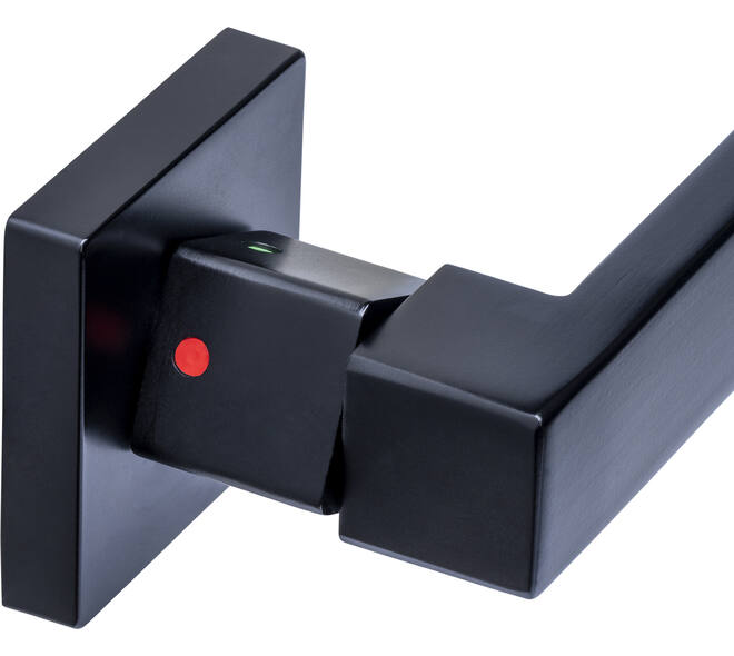 Deurkruk Prolock Cunera met blokkeer mechanisme op rozet verdekt 52x52x10mm met nokken zwart