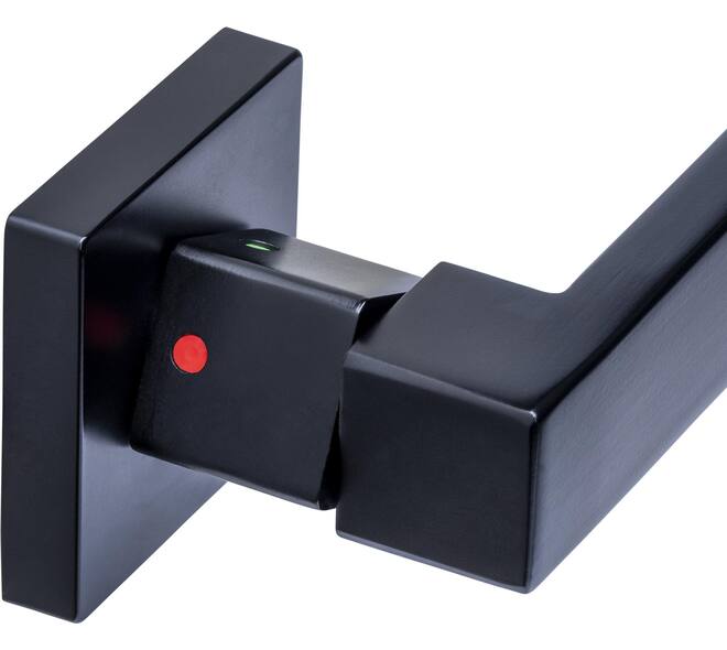 Deurkruk Prolock Cunera met blokkeer mechanisme op rozet verdekt 52x52x10mm met nokken zwart
