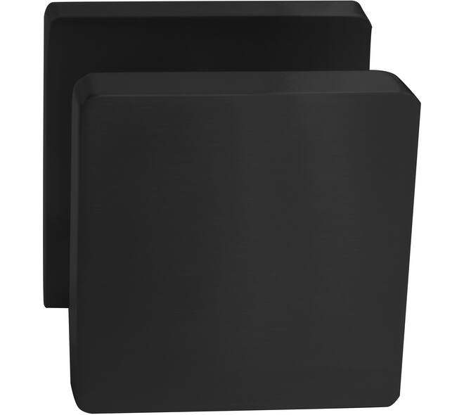 Knoprozet verdekt 55x55x10mm met nokken en vaste knop vierkant met wisselstift zwart