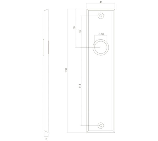 Schilden rechthoekig 181x41x7mm blind zwart