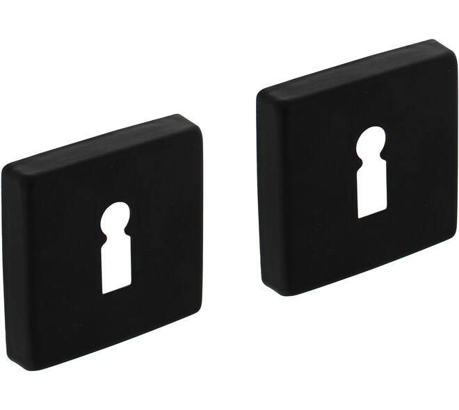 Sleutelrozetten verdekt 50x50x10mm met nokken zwart