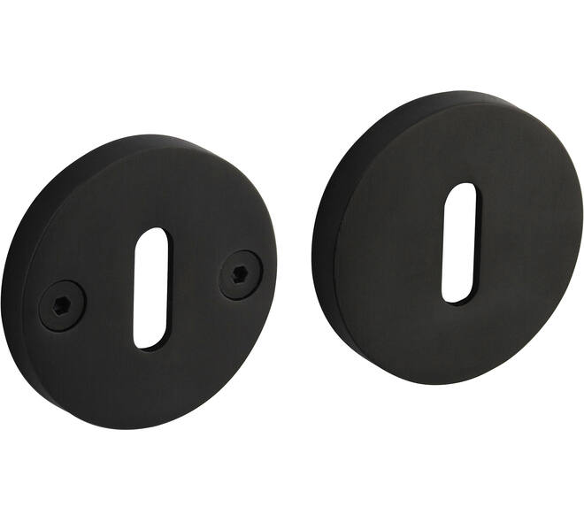 Sleutelrozetten éénzijdig verdekt ø55x8mm met nokken ø8mm PVD zwart