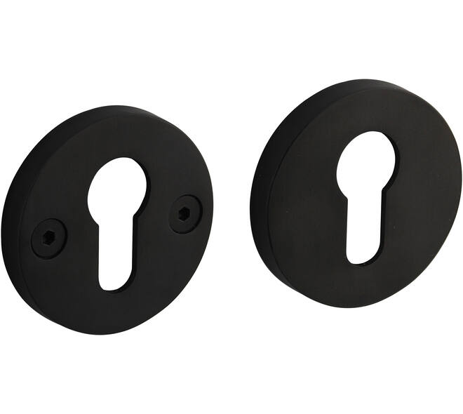 Cilinderrozetten éénzijdig verdekt ø55x8mm met nokken ø8mm PVD zwart