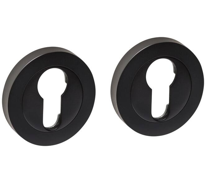 Cilinderrozetten verdekt ø53x10mm met nokken zwart