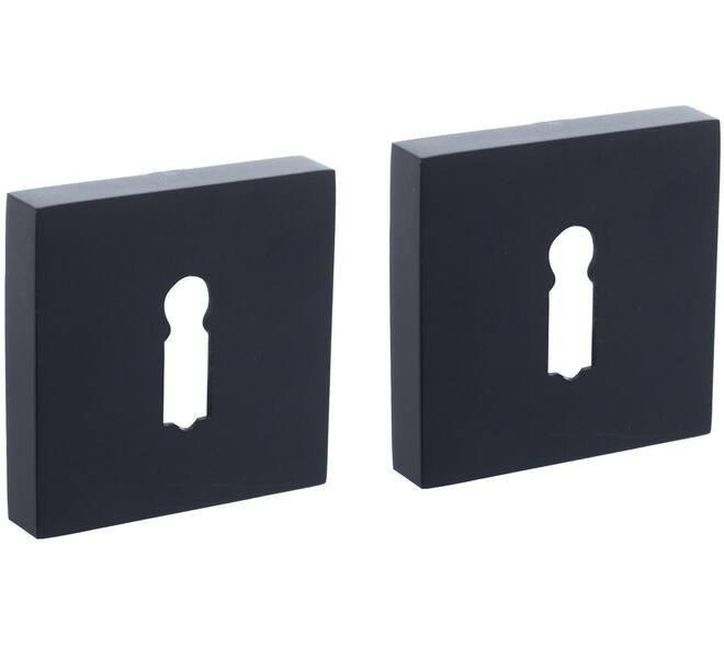 Sleutelrozetten verdekt 52x52x10mm met nokken zwart