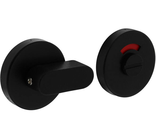 WC-sluiting verdekt ø53x10mm met comfortknop en stift 8x8mm structuur zwart