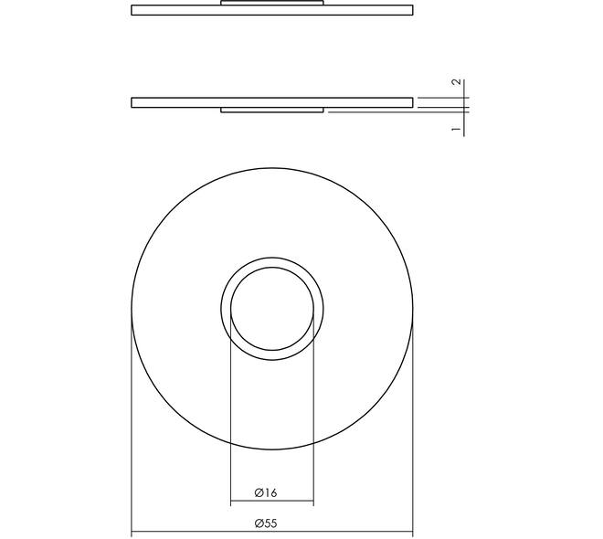 Rozetten zelfklevend ø55x2mm structuur zwart
