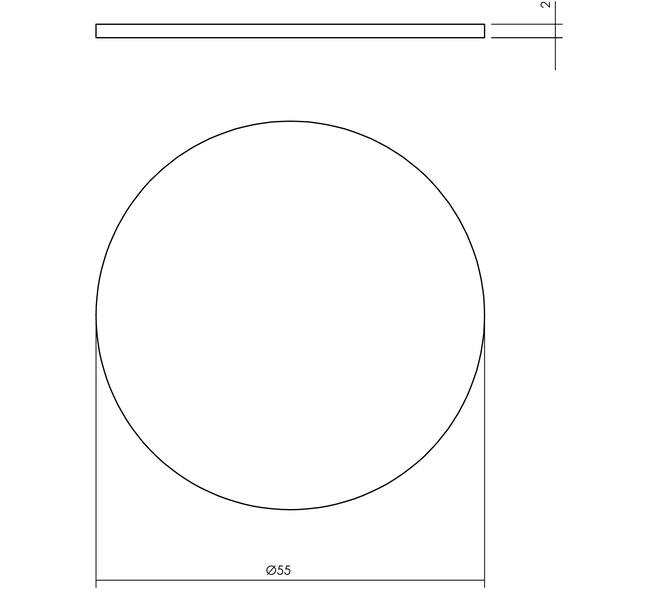 Afdekrozet zelfklevend ø55x2mm structuur zwart