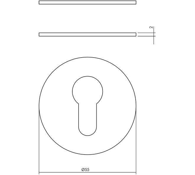 Cilinderrozetten zelfklevend ø55x2mm structuur zwart