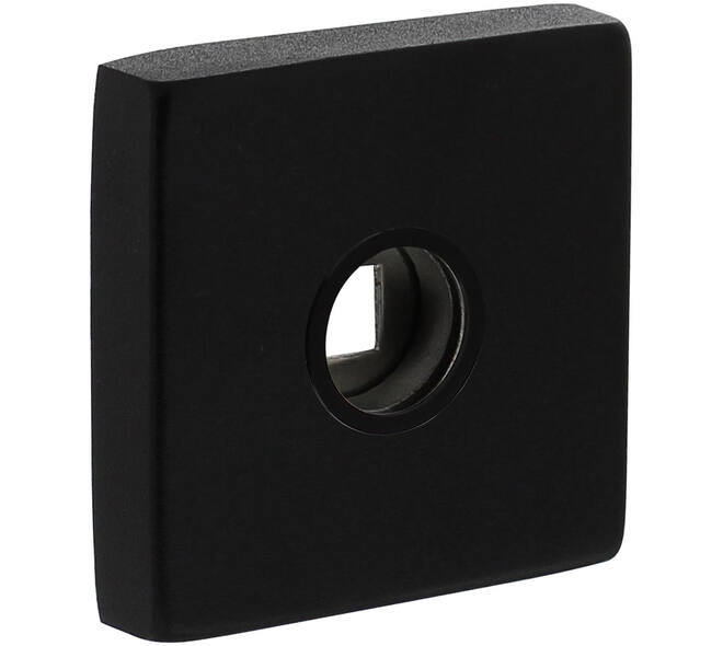 Rozetten massief verdekt 53x53x10mm met nokken en 2-weg veerconstructie structuur zwart