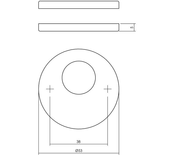 Rondcilinderrozetten verdekt ø53x5mm structuur zwart