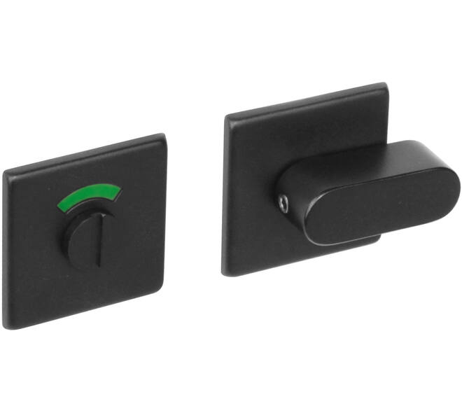 WC-sluiting verdekt 50x50x5mm met comfortknop en stift 8x8mm structuur zwart