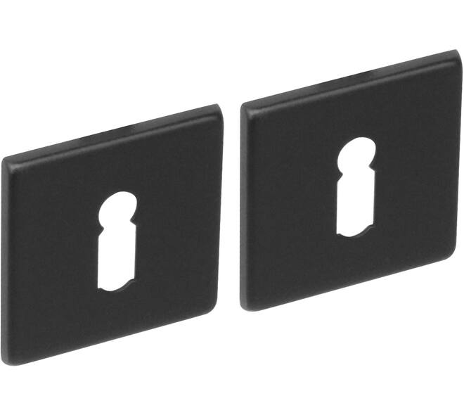 Sleutelrozetten verdekt 50x50x5mm structuur zwart