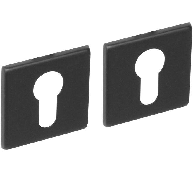 Cilinderrozetten verdekt 50x50x5mm structuur zwart
