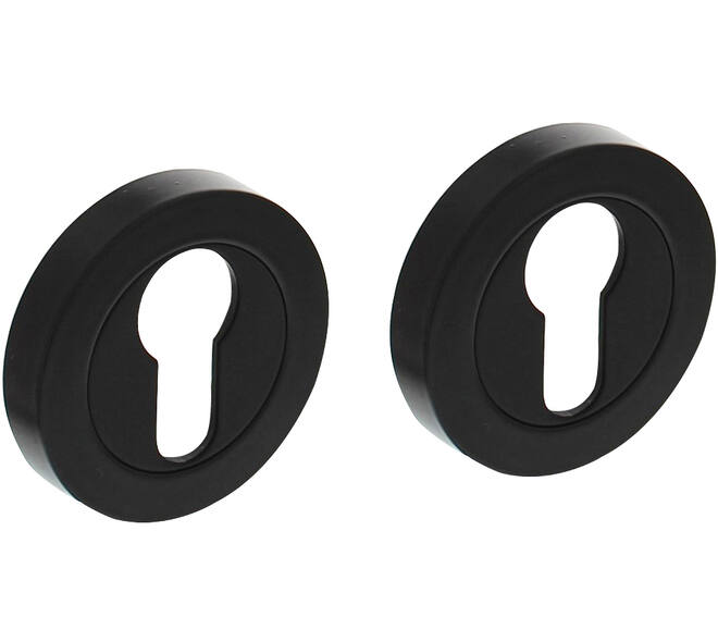 Cilinderrozetten verdekt ø52x10mm met nokken zwart