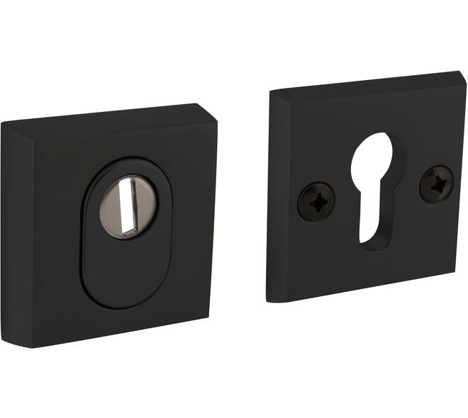 SKG3 veiligheidsrozetten vierkant 60x60x15mm profielcilindergat met kerntrekbeveiliging zwart
