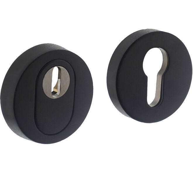 SKG3 veiligheidsrozetten rond verdekt ø52x12mm profielcilindergat met kerntrekbeveiliging structuur zwart