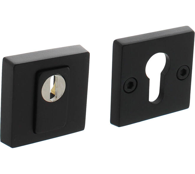 SKG3 veiligheidsrozetten vierkant 54x54x12mm profielcilindergat met kerntrekbeveiliging structuur zwart