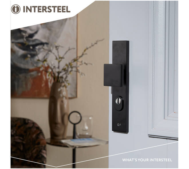 SKG3 veiligheidsbeslag rechthoekig 250x50mm greep/kruk Jura met veerconstructie profielcilindergat 55mm met kerntrekbeveiliging zwart