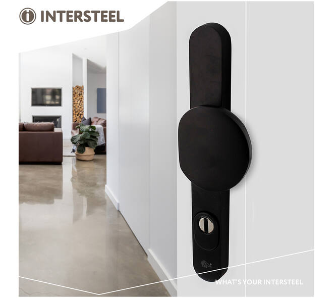 SKG3 veiligheidsbeslag ovaal smal 250x35mm greep/kruk Verkropt met veerconstructie profielcilindergat 92mm met kerntrekbeveiliging zwart