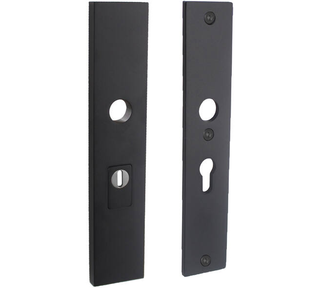 SKG3 veiligheidsschilden rechthoekig 250x50mm profielcilindergat 55mm met kerntrekbeveiliging structuur zwart