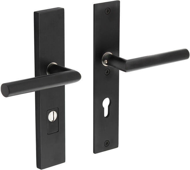 SKG3 veiligheidsbeslag rechthoekig 250x50mm kruk/kruk Jura profielcilindergat 55mm met kerntrekbeveiliging structuur zwart