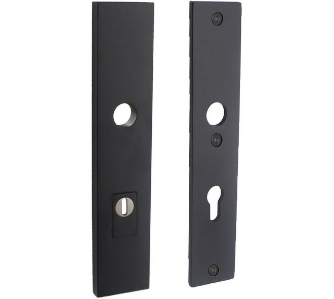SKG3 veiligheidsschilden rechthoekig 250x50mm profielcilindergat 72mm met kerntrekbeveiliging structuur zwart