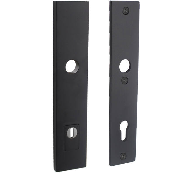 SKG3 veiligheidsschilden rechthoekig 250x50mm profielcilindergat 92mm met kerntrekbeveiliging structuur zwart