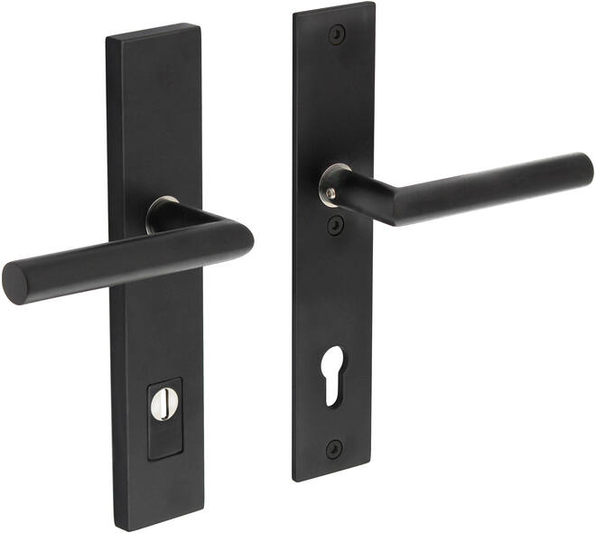 SKG3 veiligheidsbeslag rechthoekig 250x50mm kruk/kruk Jura met veerconstructie profielcilindergat 92mm met kerntrekbeveiliging structuur zwart