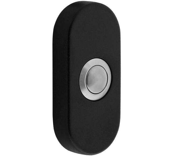 Deurbel ovaal 65x30x10mm verdekt structuur zwart