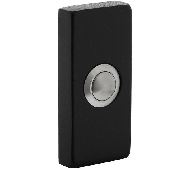 Deurbel rechthoekig 65x30x10mm verdekt structuur zwart
