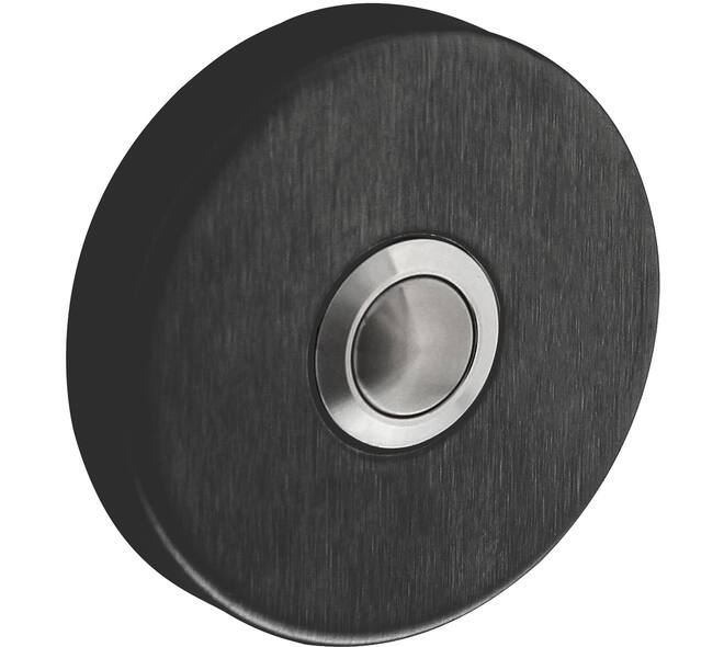 Deurbel rond ø53x10mm verdekt structuur zwart