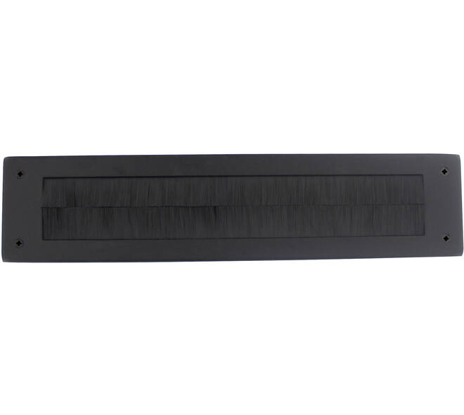Tochtwering rechthoekig 340x76mm structuur zwart