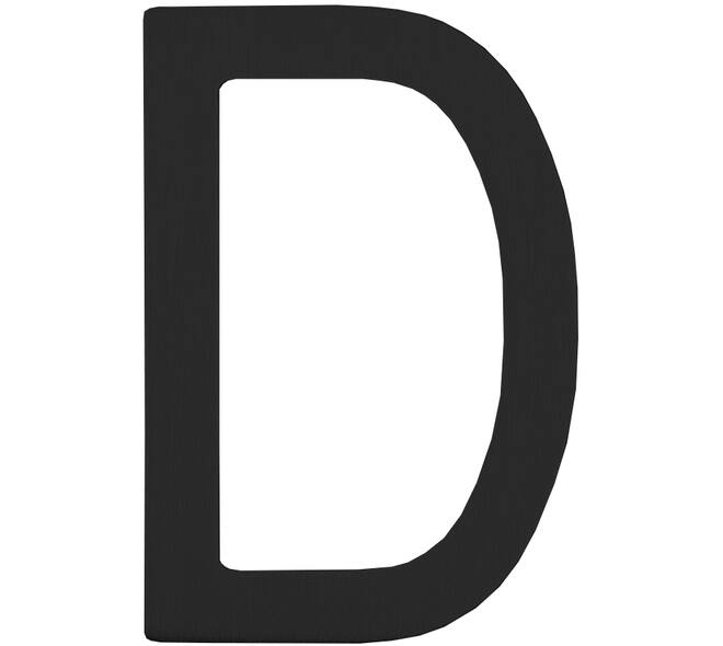 Huisletter D 100mm structuur zwart