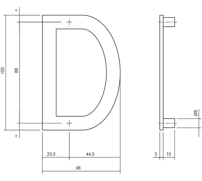 Huisletter D 100mm structuur zwart