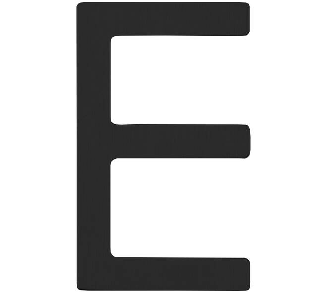 Huisletter E 100mm structuur zwart