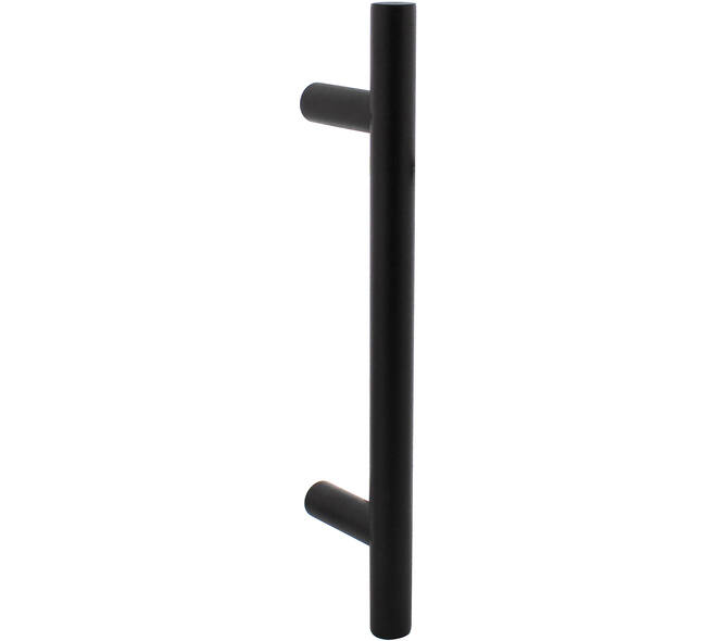 Deurgreep T-vorm 300x65x20mm hart op hart 200mm structuur zwart