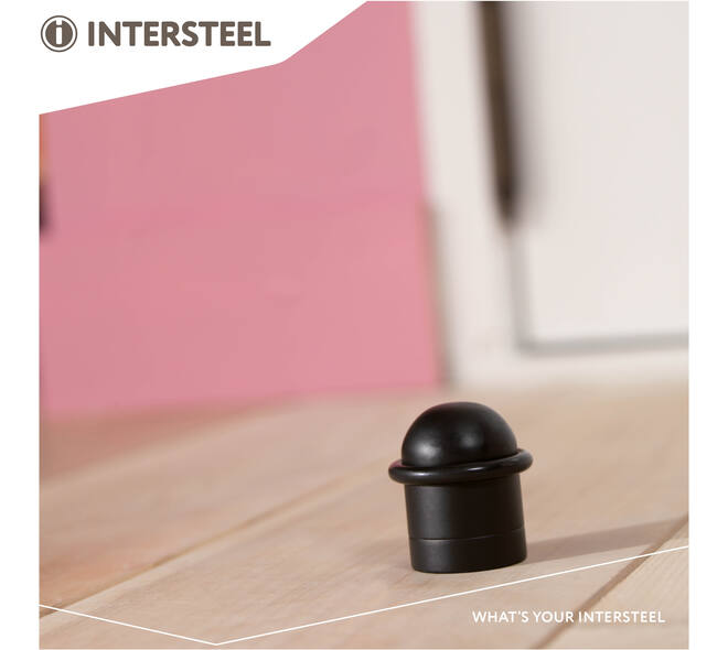 Deurstop met zwarte ring ø32x45mm zwart