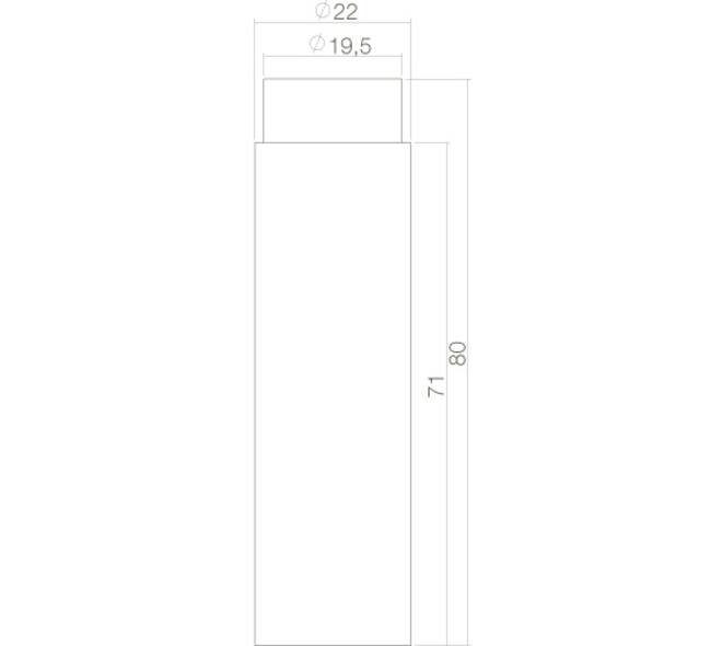 Deurstop ø22x80mm wandmontage zwart