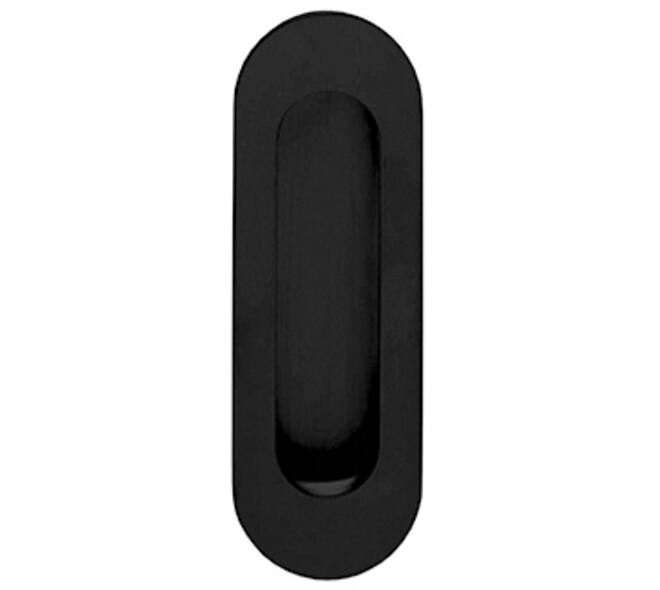 Schuifdeurkom ovaal 120x40mm verdekt zwart