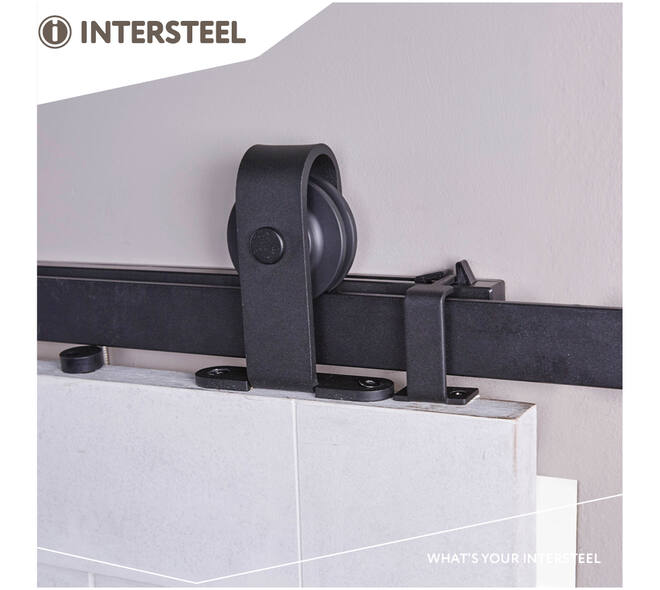 Schuifdeursysteem 2x1 meter met hangrollen recht top 130mm zwart