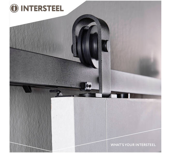 Schuifdeursysteem 2x1 meter met hangrollen recht top 130mm zwart