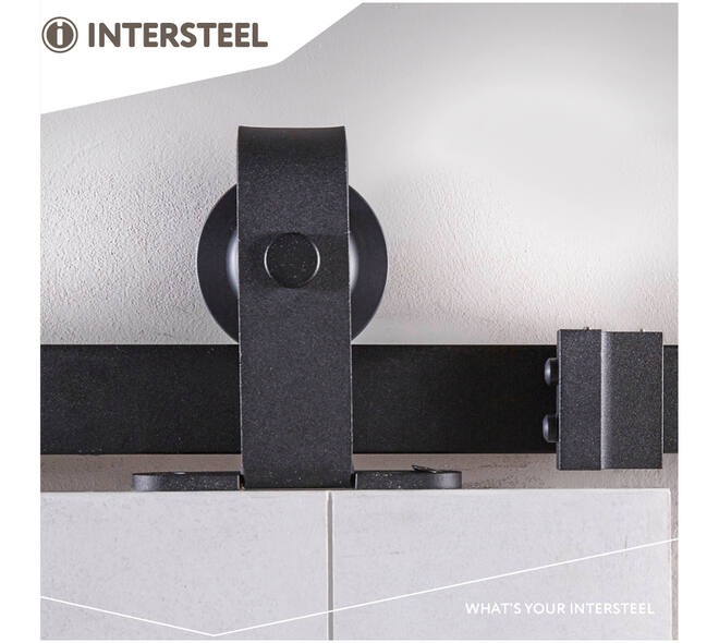 Schuifdeursysteem 2x1 meter met hangrollen recht top 130mm zwart