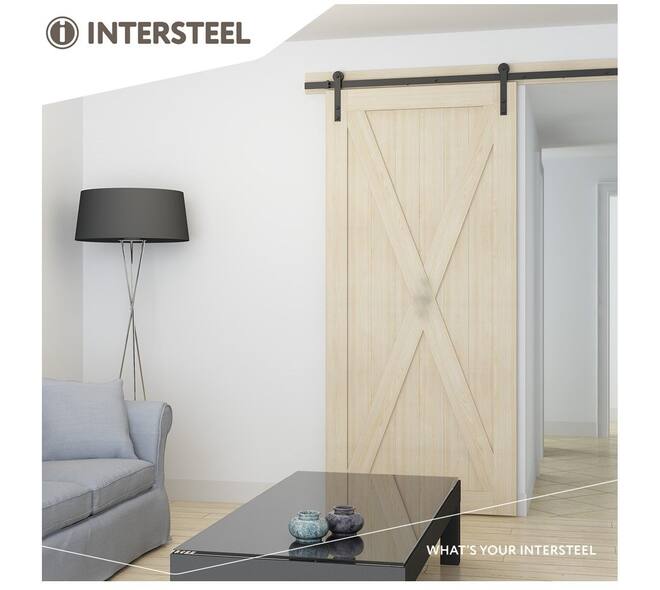 Schuifdeursysteem 2x1 meter met hangrollen recht 290mm zwart