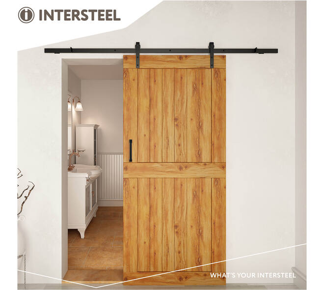 Schuifdeursysteem 2x1 meter met hangrollen recht 290mm zwart