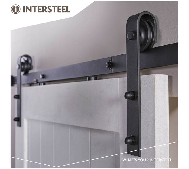 Schuifdeursysteem 2x1 meter met hangrollen recht 290mm zwart