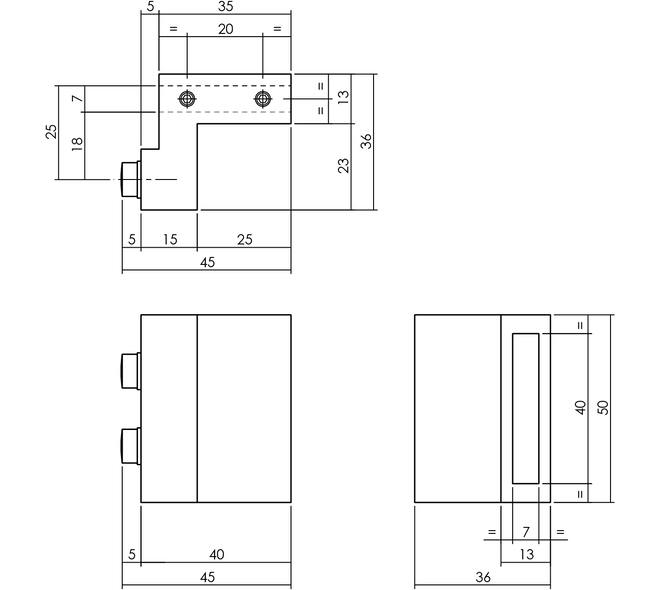 Set van 2 stoppers tbv schuifdeursysteem inclusief bevestiging zwart